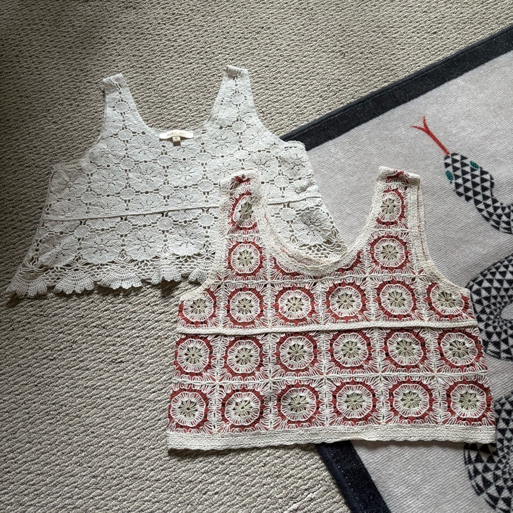 Rebellion White Crochet Tank Top